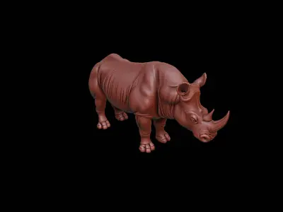 Rhinoceros Animal Sculpture 3D print model