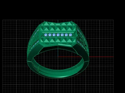 Print Ready STL 3DM  Gents Rings Diamond Men Ring  3D print model 163