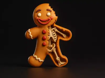 Gingerbread Man Anatomy Creepy and Perfect for Holiday Decor 3D print model