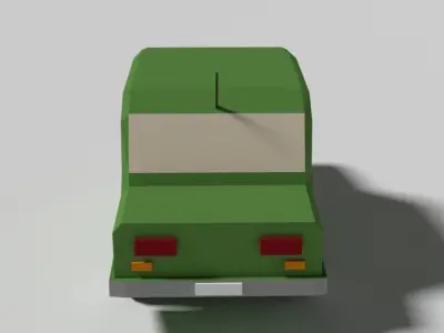 Low Poly Cartoon Car Low-poly 3D model Low-poly