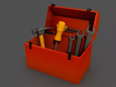 box with tools 3D model