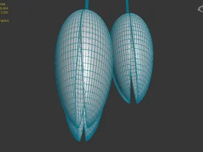 chandelier inspire with almond  3D model