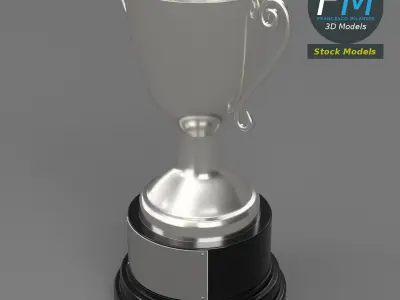 Silver trophy cup 3D model