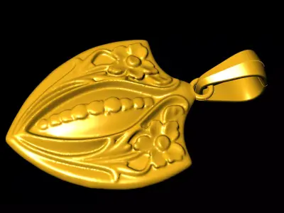 Shield pendant charms - one inch pendant 3D print model