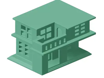 Plastic Exquisite Cartoon Villa Toy 3D model