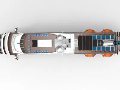 Superyacht luxury cruise ship 3D model