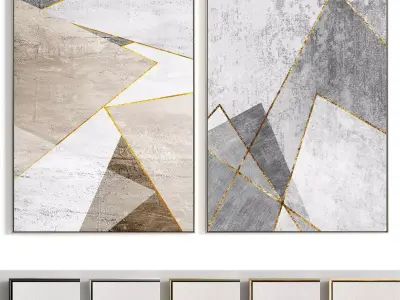 Plaster Two Photo Frame 388 Low-poly 3D model