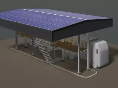 Solar checkpoint station 24i12 3D model