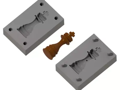 Chocolate Mold Chess King 3D print model