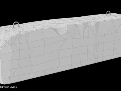 Concrete Barrier Low-poly 3D model