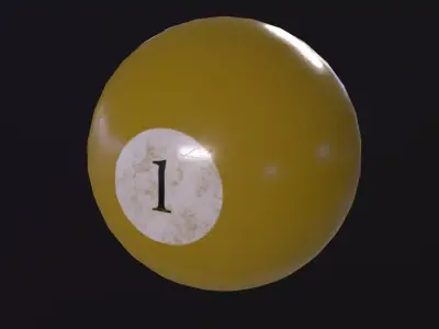 Pool Ball 1 Low-poly 3D model