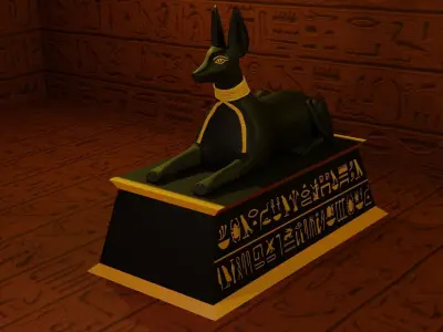 Anubis dog form Sculpture Figure Low-poly 3D model