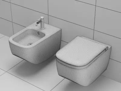 Toilet bowl and bidet HATRIA Next 3D model