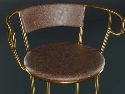 Kitchen stool Low-poly 3D model