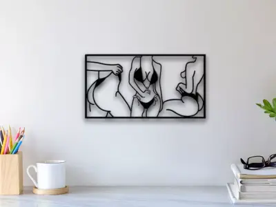 Girls Night Wall Art 3D print model