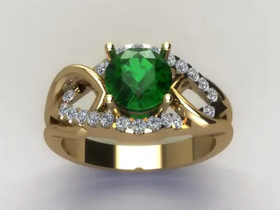 women diamond ring  3D print model