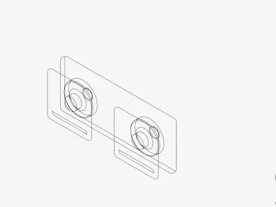 Wall Mixer Tap - Luxury - Style - Twin Low-poly 3D model