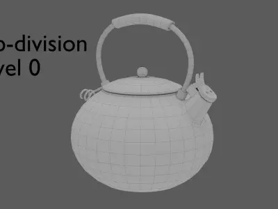 Piggy Tea Kettle Low-poly 3D model