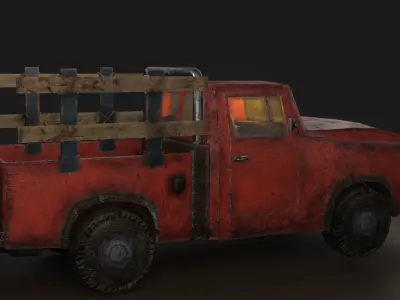 Pickup Truck Low-poly 3D model