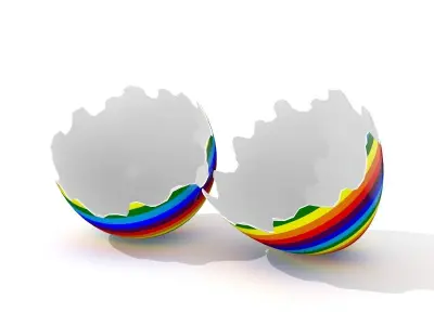 Easter Egg Cracked  N002 Low-poly 3D model