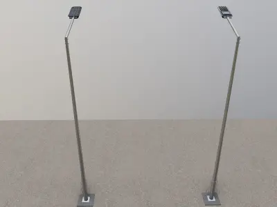 5mt Conical Lighting Pole Single Consol 3D model