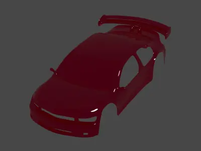 high poly car body ready for 3d printing 3D print model