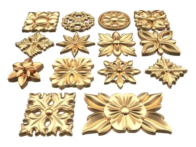 Rosette Carved Collection CNC Low-poly 3D model