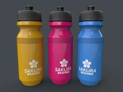 PBR Sports Water Bottle B Low-poly 3D model