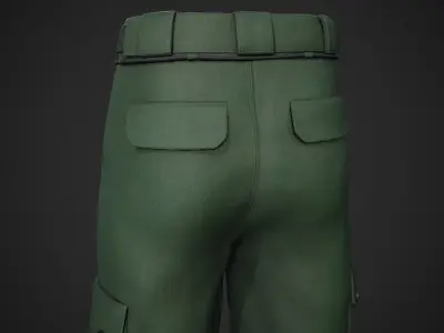 Green Snowboard Pants Style 2  Low-poly 3D model