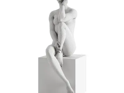 Finesse Decor Antoinette Doll Sculpture With Base 3D model