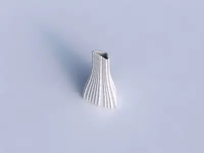 Vase twist grounded tilted triangle with strange tiles 3D print model