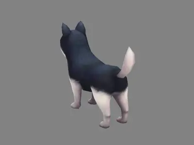 Cartoon puppy - Alaska - baby dog Low-poly 3D model