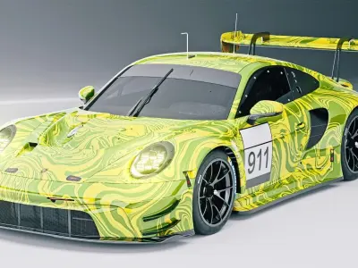 porsche 911 992 gt3 r Low-poly 3D model