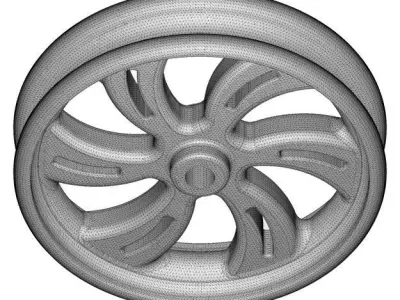 Stylish Alloy Wheel Rim 3D print model