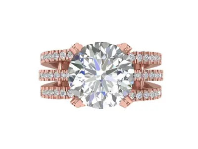 Solitaire Engagement Art Deco Ring 3D print model