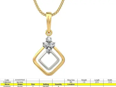 Solitaire Women Pendant 3dm STL OBJ FBX Renders Details 3D print model 41