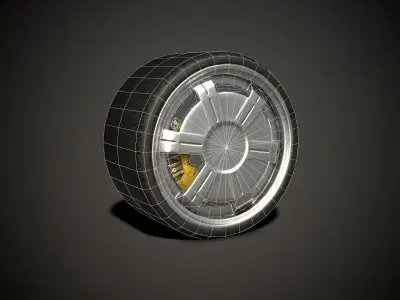 WHEEL AND TIRE 1 3D model Low-poly 3D model