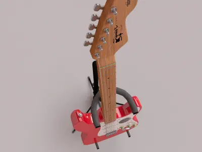 Fender Guitar And Stand 3D model
