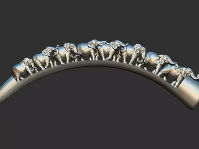 Carved Ivory Elephant Bridge 3d printable model tusk V1 3D print model