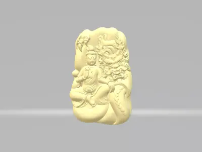 Guanyin Dragon Pendant  3D print model