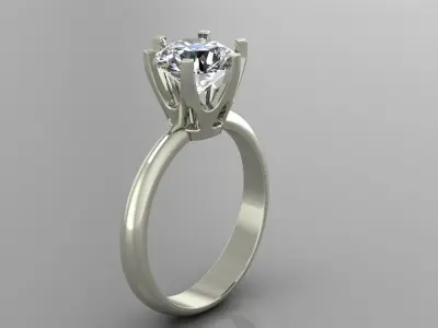Solitaire ring 3D print model