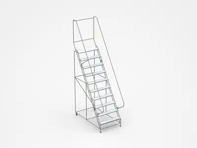Movable Mobile Ladder Stand 3D model