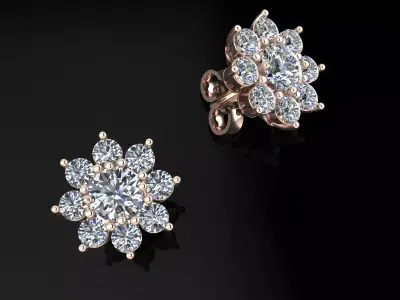 Flower Earrings  3D print model purchase