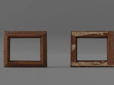 Photorealistic Aged Photoframe Low-poly 3D model