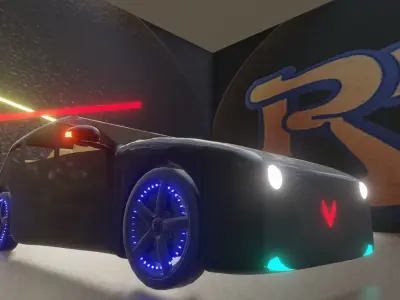 car fully light disco 3D model