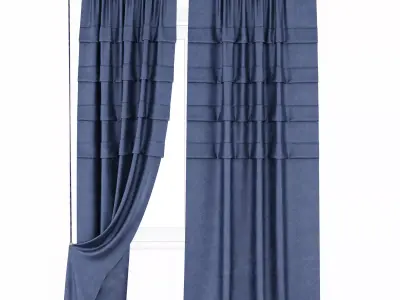 Curtain 4 with ruffles 3D model