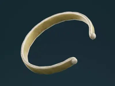 Golden Bangle Low-poly 3D model