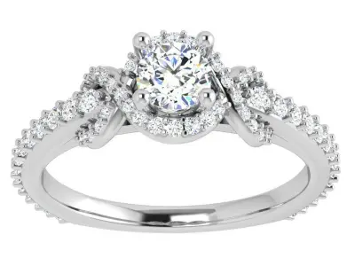 Round Twisted Diamond Euro Shnk Ring 3859 3D print model