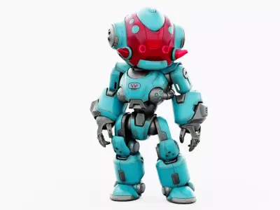 ROBO ZERO-M  Rigged for Unreal Engine - Unity - MIXAMO 3D model