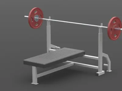 Chest press bench press Barbell gym 3D model